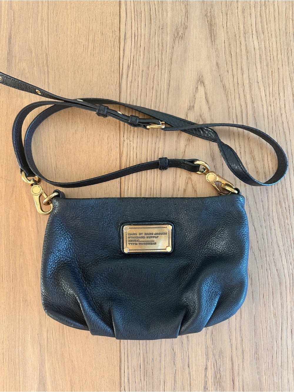 Marc by Marc Jacobs Classic Q Percy Crossbody Bag Black Leather